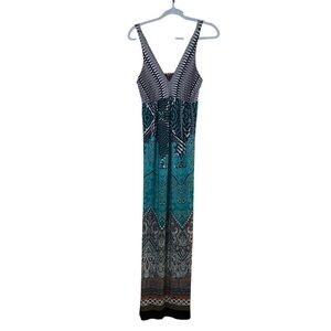 Gievergate Women’s Multicolored Sleeveless V-Neck Maxi Dress.  Size L
